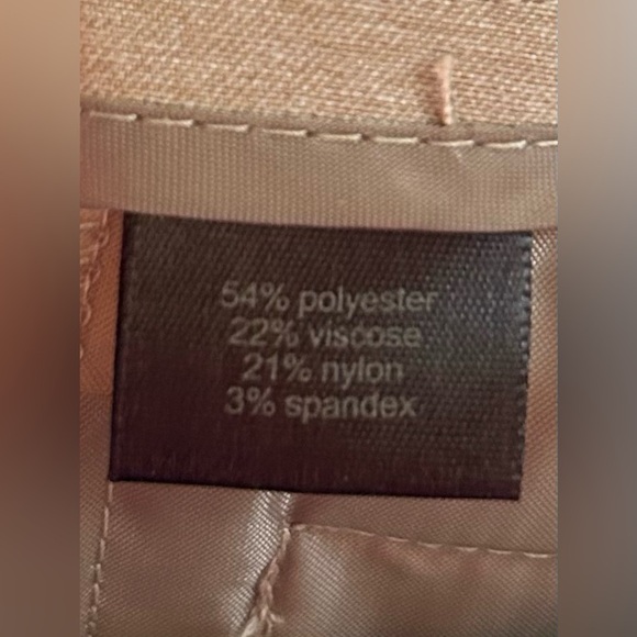 The Limited exact stretch side zip flat front size 8 slacks, tan dress pants - Picture 8 of 8